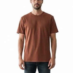 Express Men's Rust Short Sleeve 100% Cotton Crew Neck T-Shirt
